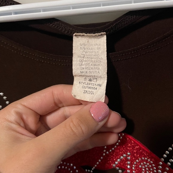 Vintage Las Vegas Love LV Bedazzled Top Small/Medium - Picture 3 of 3